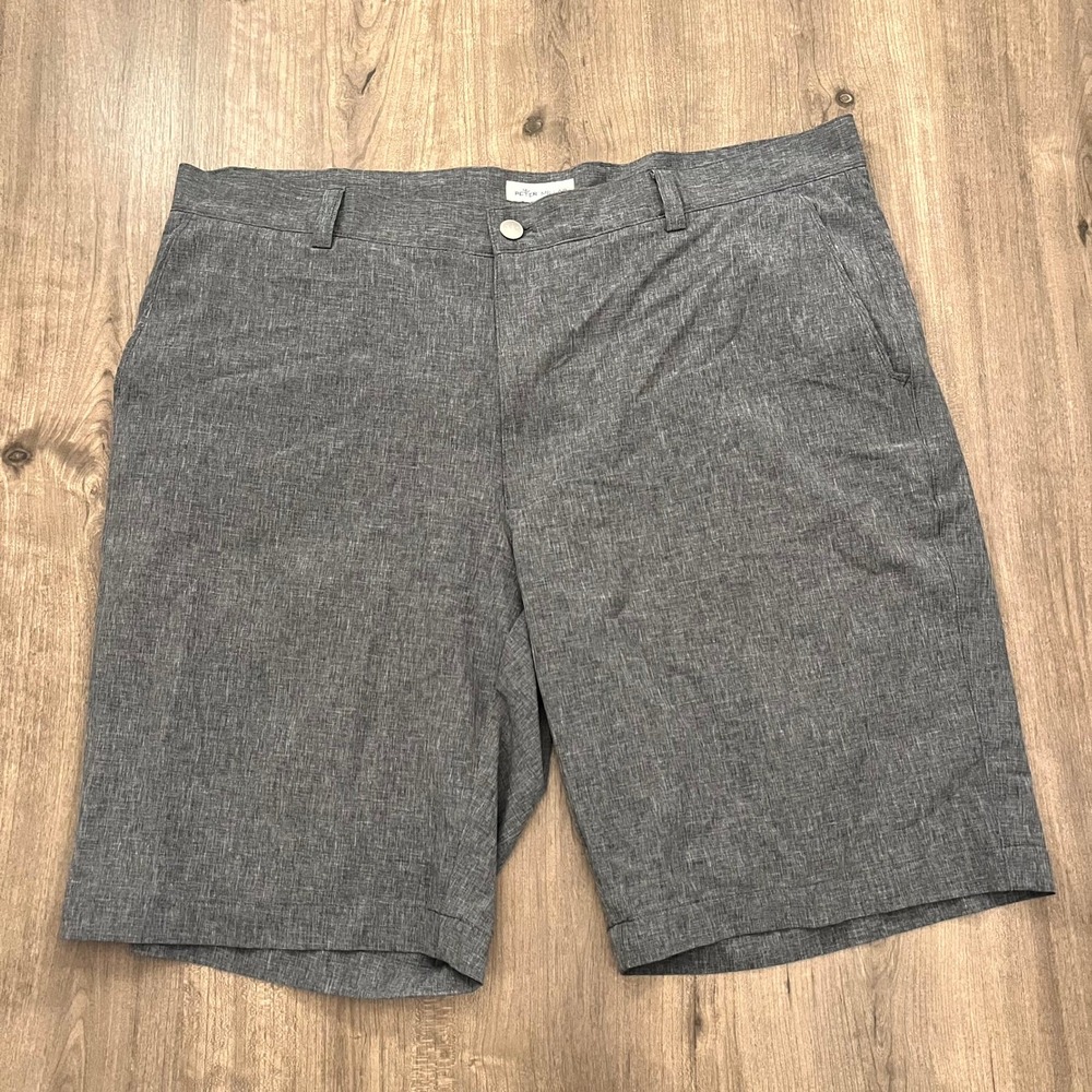 Peter Millar Golf Shorts Gray Heathered Performance Mens 38